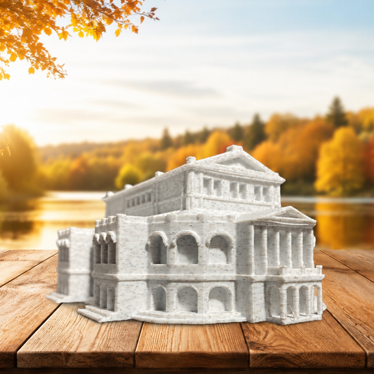Miniature architectural figurine of the Alte Oper Frankfurt by Tiny Monuments