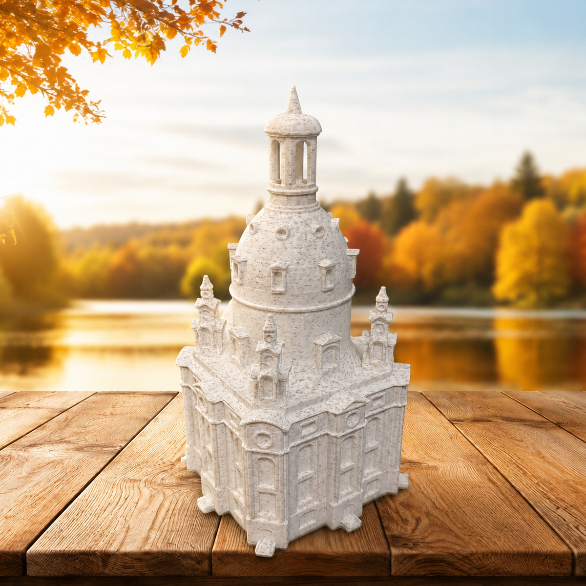 Miniature architectural figurine of the Dresden Frauenkirche by Tiny Monuments