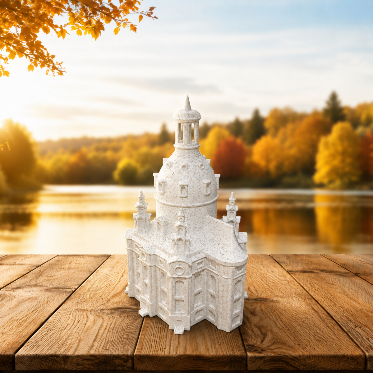 Miniature architectural figurine of the Dresden Frauenkirche by Tiny Monuments