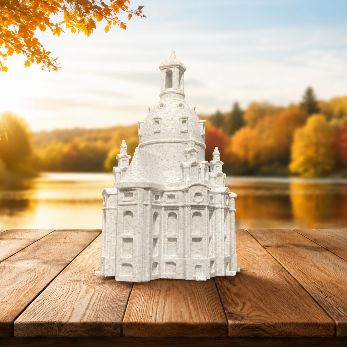 Miniature architectural figurine of the Dresden Frauenkirche by Tiny Monuments