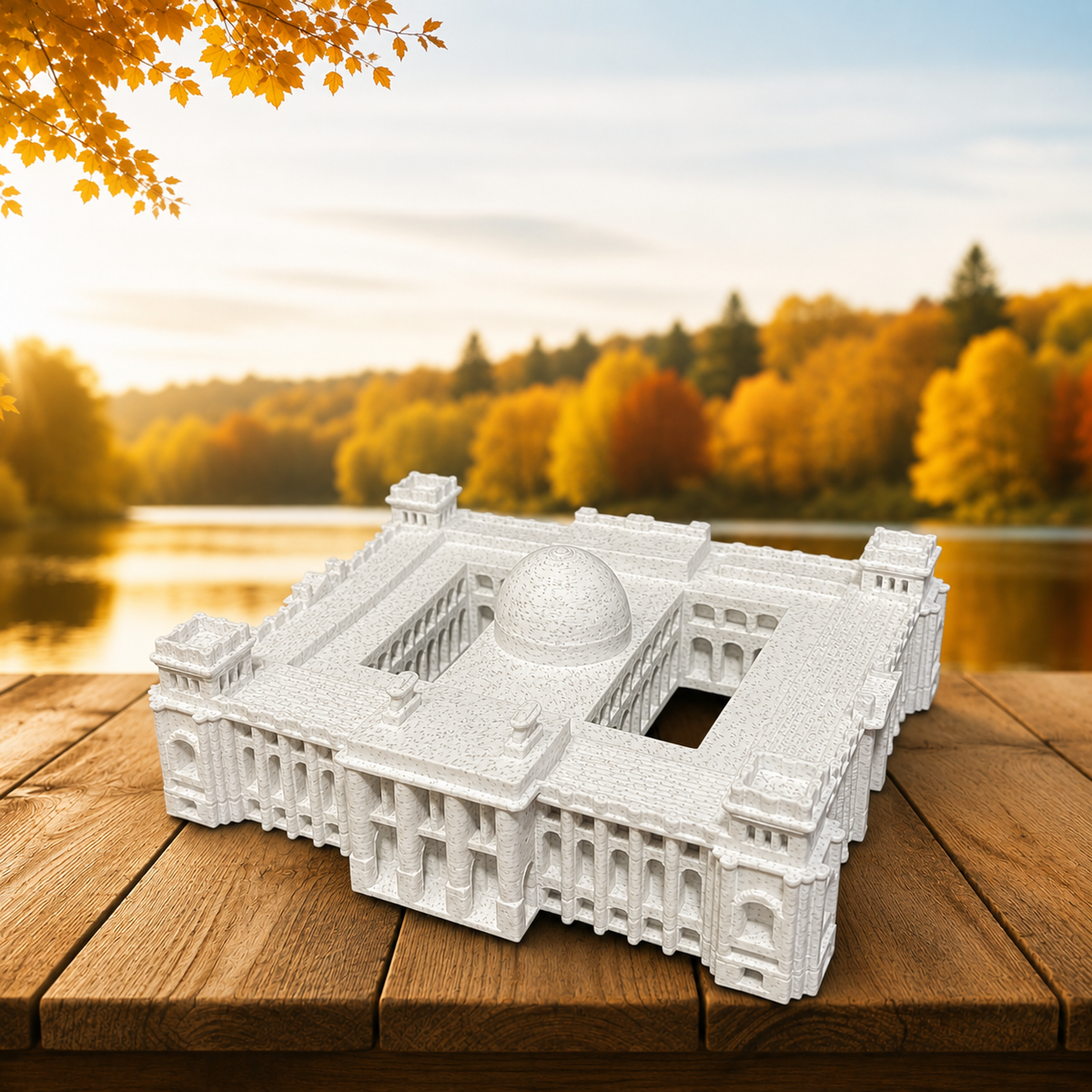 Miniature architectural figurine of the Berlin Reichstag by Tiny Monuments