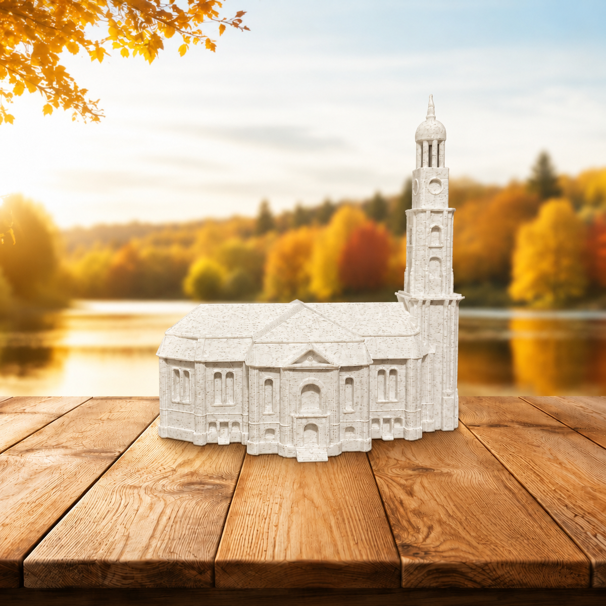 Miniature architectural figurine of St. Michael's Church Hamburg by Tiny Monuments