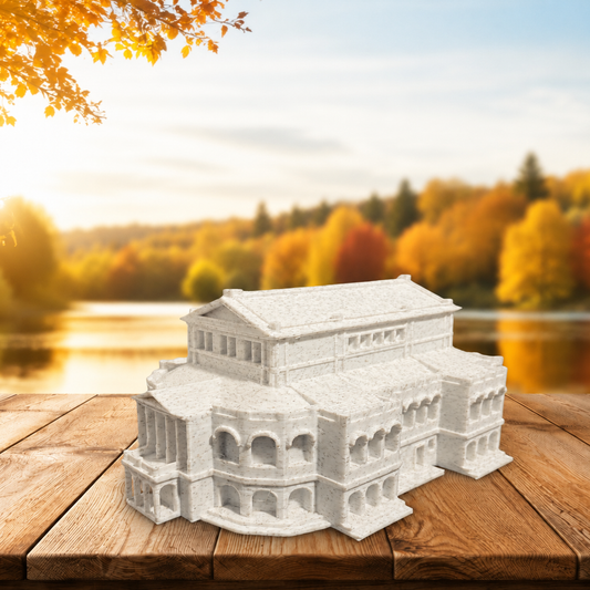 Miniature architectural figurine of the Alte Oper Frankfurt by Tiny Monuments