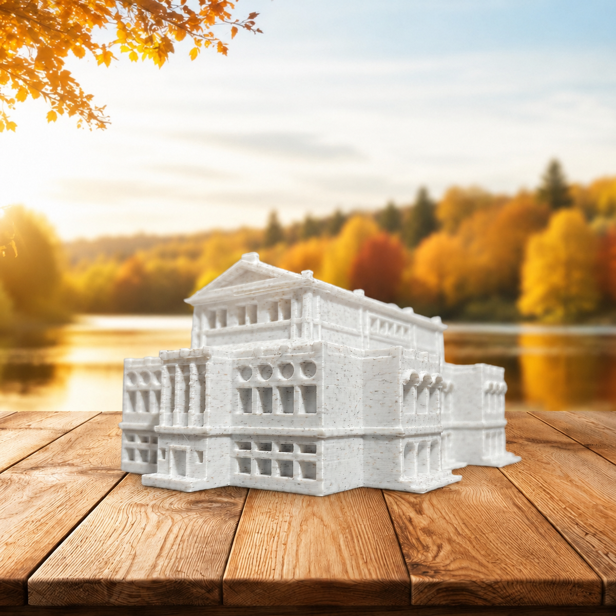 Miniature architectural figurine of the Alte Oper Frankfurt by Tiny Monuments
