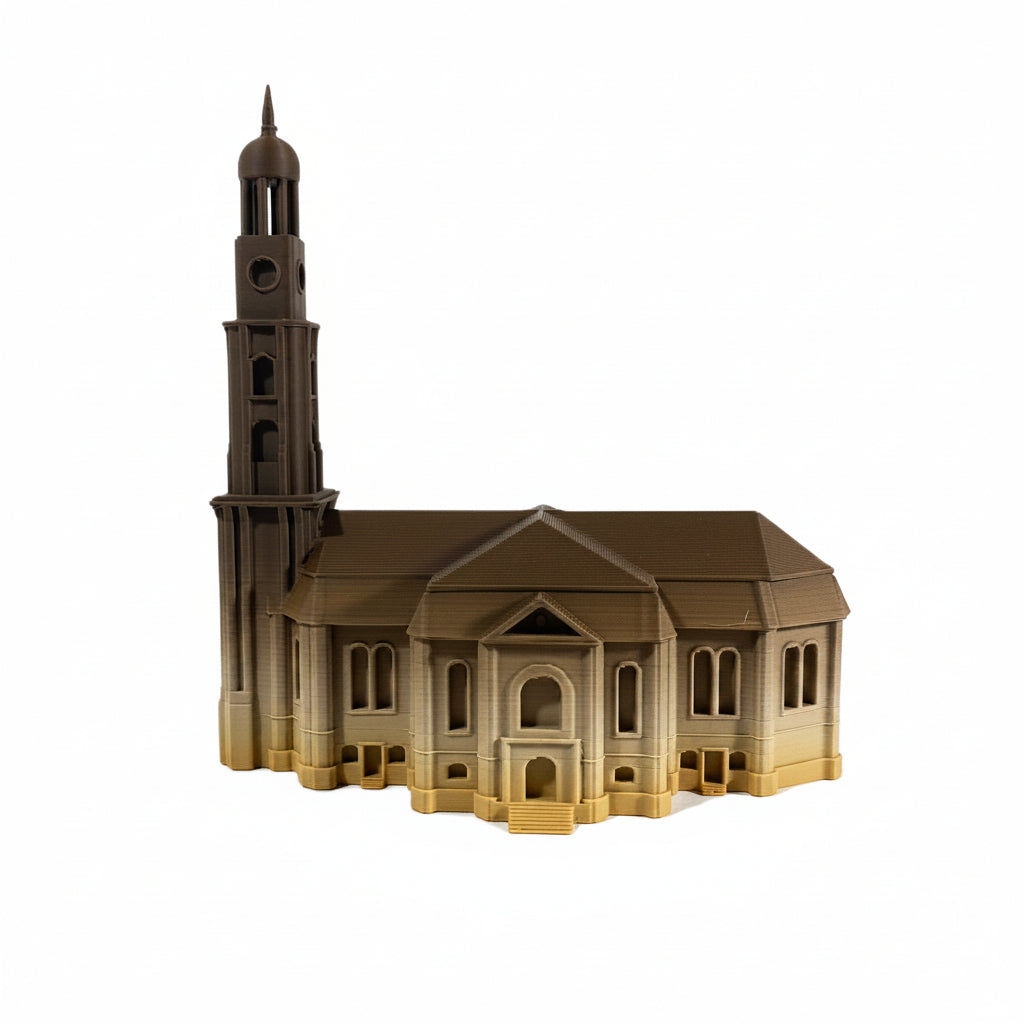 Miniature architectural figurine of St. Michael's Church Hamburg by Tiny Monuments