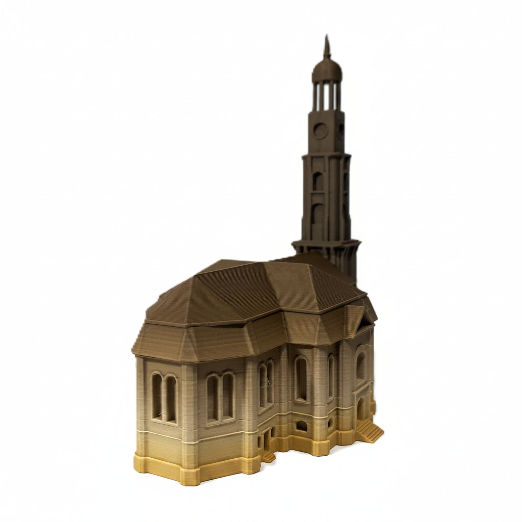 Miniature architectural figurine of St. Michael's Church Hamburg by Tiny Monuments