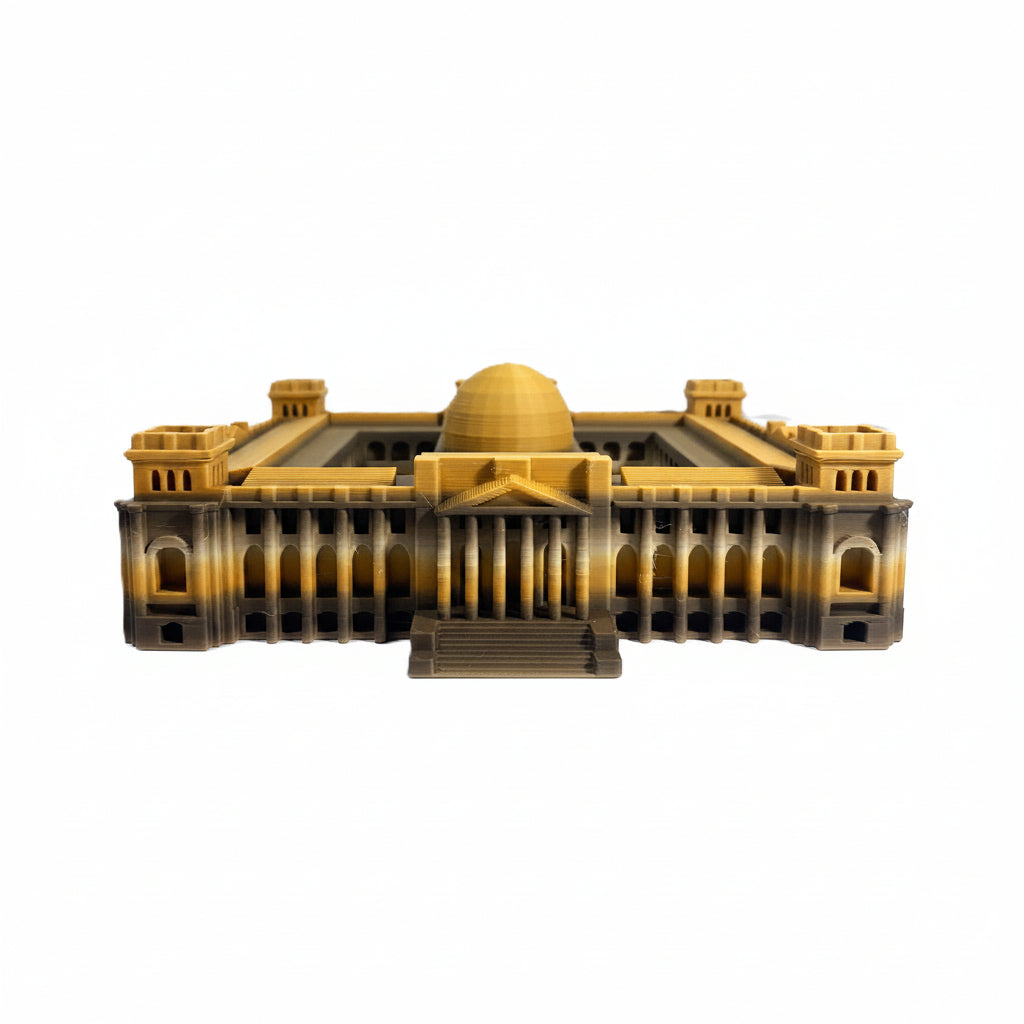Miniature architectural figurine of the Berlin Reichstag by Tiny Monuments