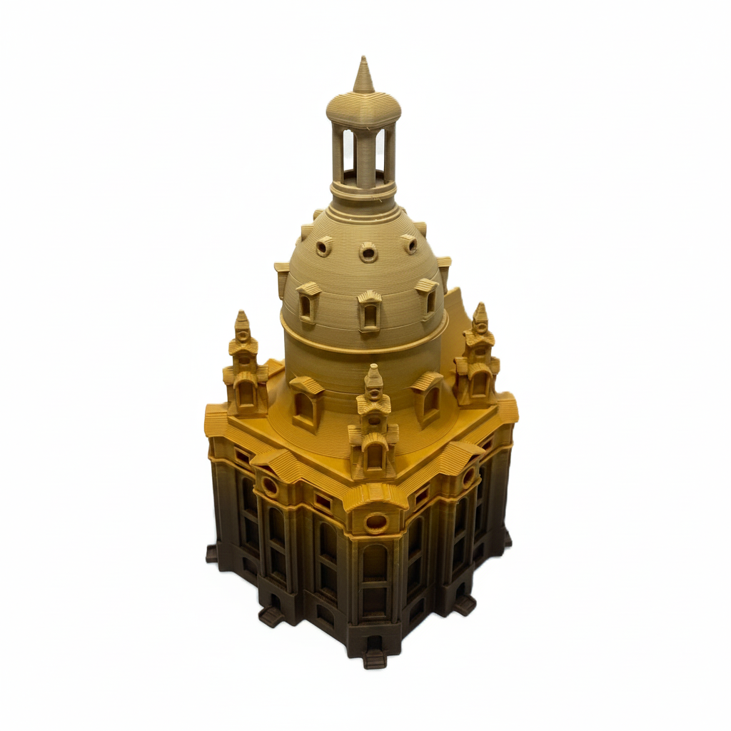 Miniature architectural figurine of the Dresden Frauenkirche by Tiny Monuments